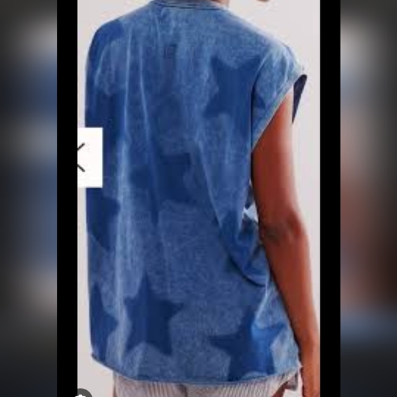 One Teaspoon Free People Star Dust Oversized Tank In Blue - Picture 2 of 13